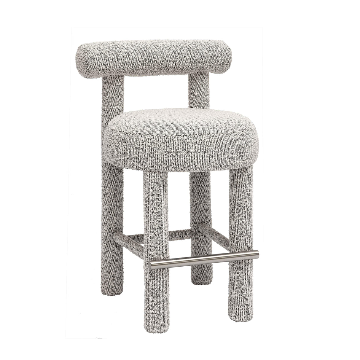 Carmel Black & White Performance Boucle Counter Stool by TOV Furniture at Eve Furniture