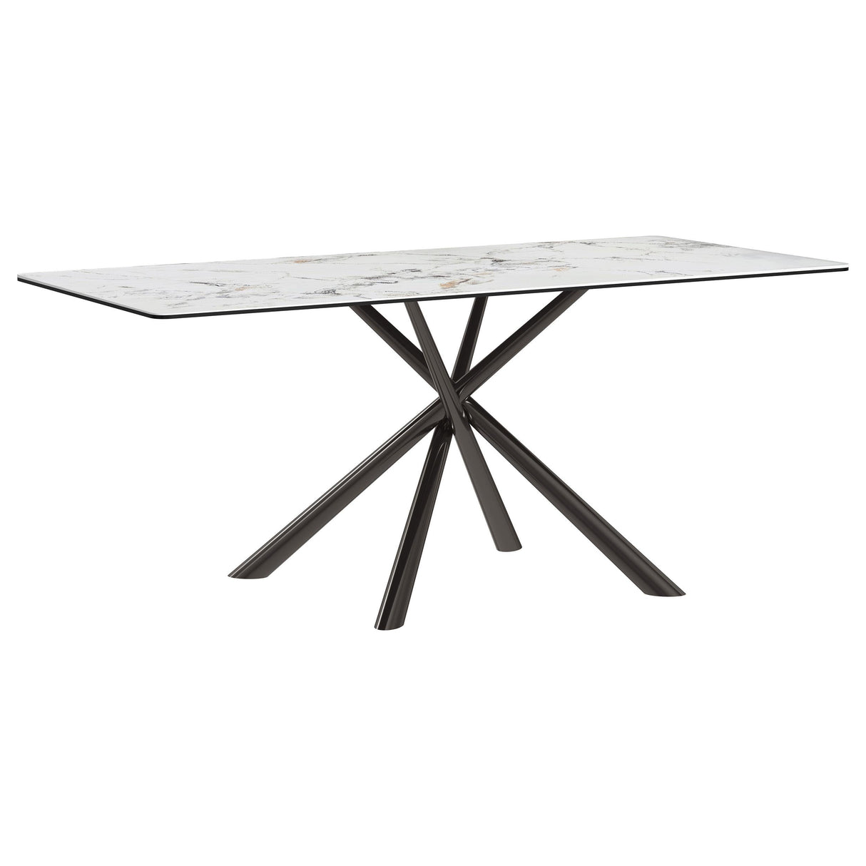 Carvell Black and Mirage White Sintered Stone Dining Table by Coaster at Eve Furniture