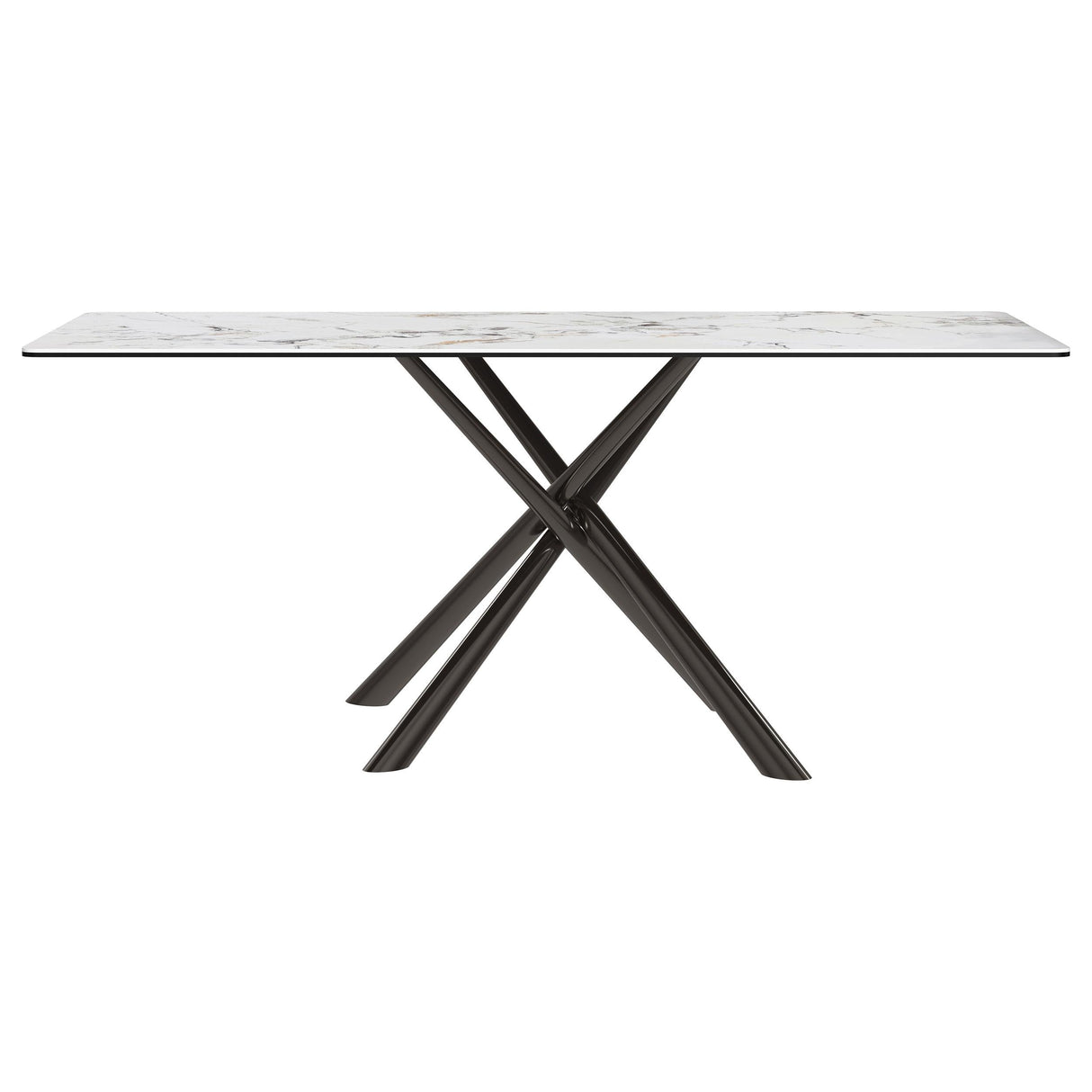 Carvell Black and Mirage White Sintered Stone Dining Table by Coaster at Eve Furniture