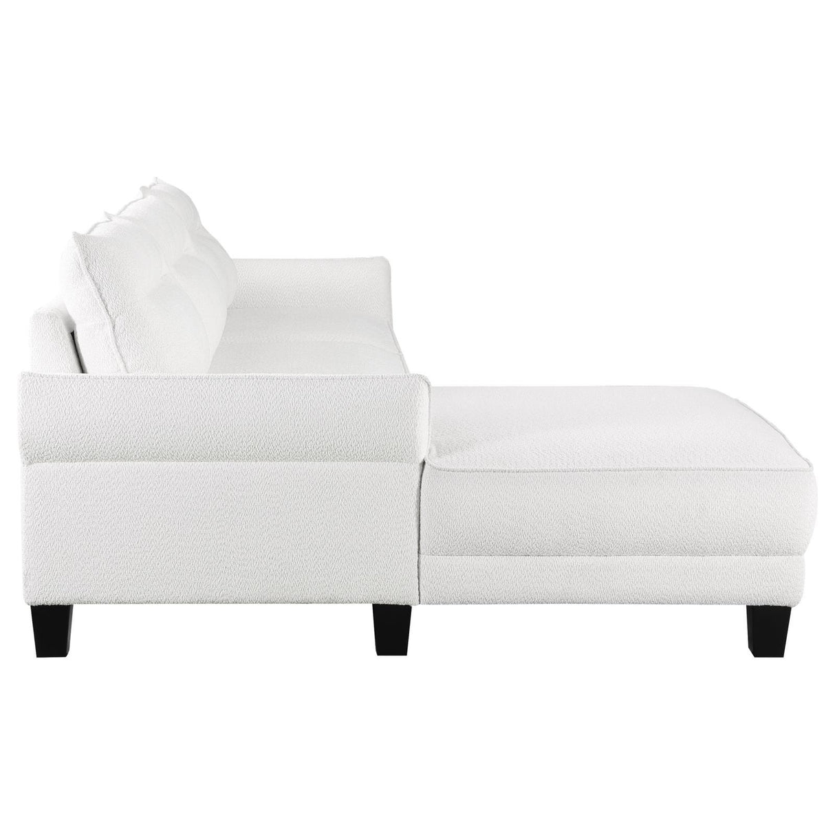 Caspian White and Black Upholstered Curved Arms Sectional Sofa by Coaster at Eve Furniture