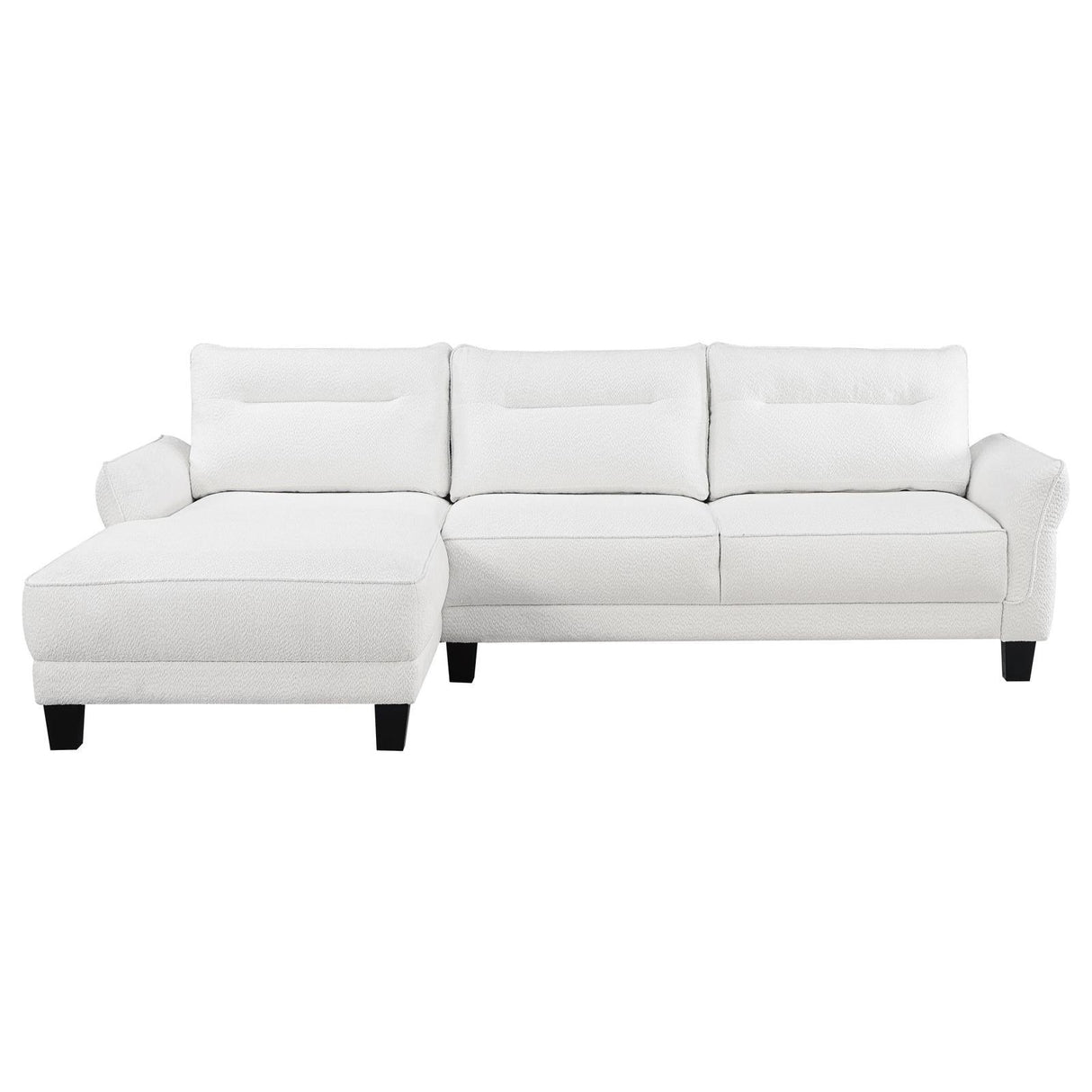 Caspian White and Black Upholstered Curved Arms Sectional Sofa by Coaster at Eve Furniture