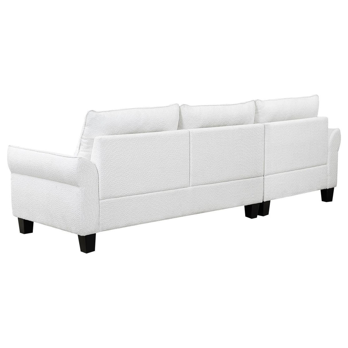 Caspian White and Black Upholstered Curved Arms Sectional Sofa by Coaster at Eve Furniture