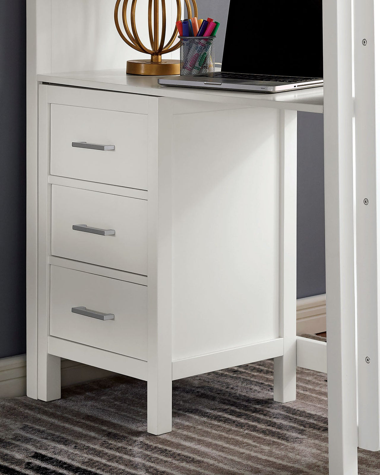 Cassidy White Twin Loft Bed by Furniture of America at Eve Furniture