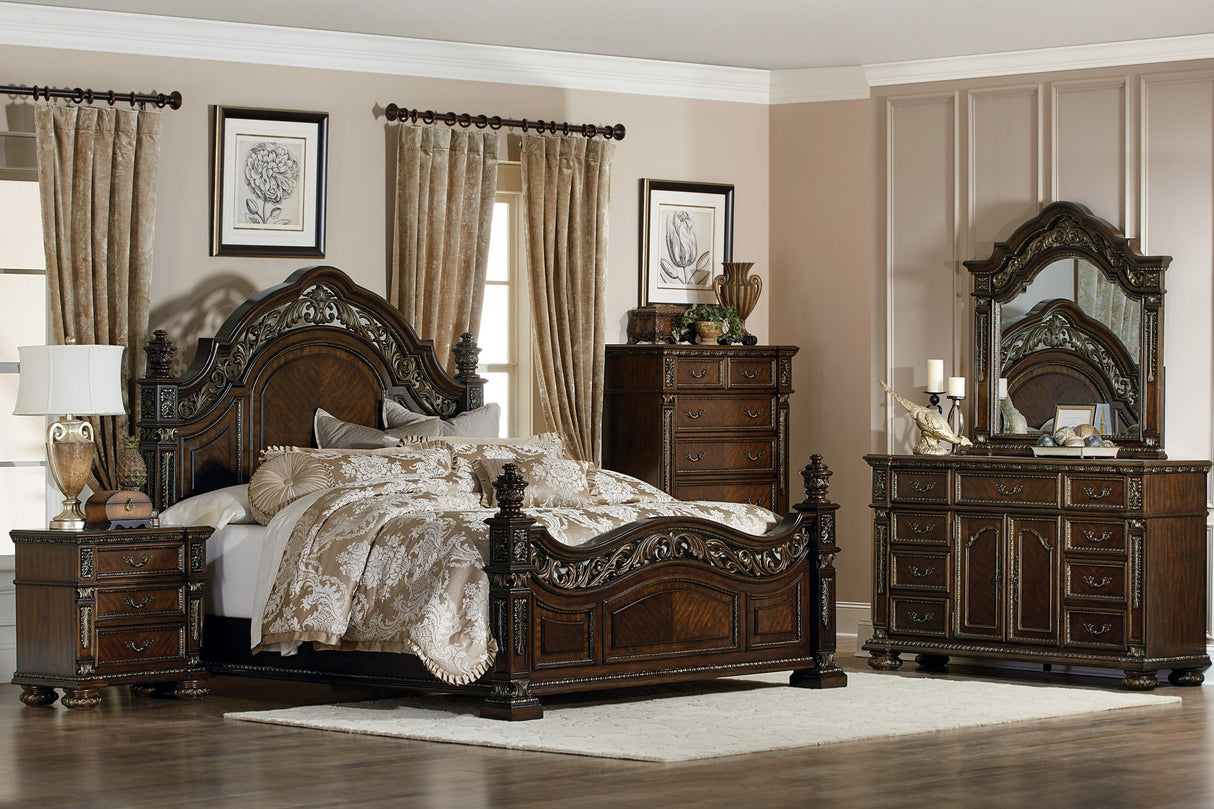 Catalonia Cherry Poster Bedroom Set by Homelegance at Eve Furniture