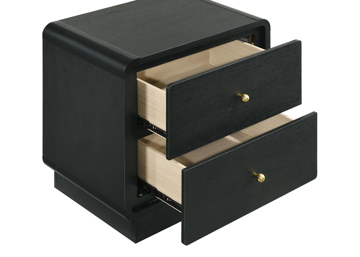 Cavelle Black 2-Drawer Nightstand by Coaster at Eve Furniture