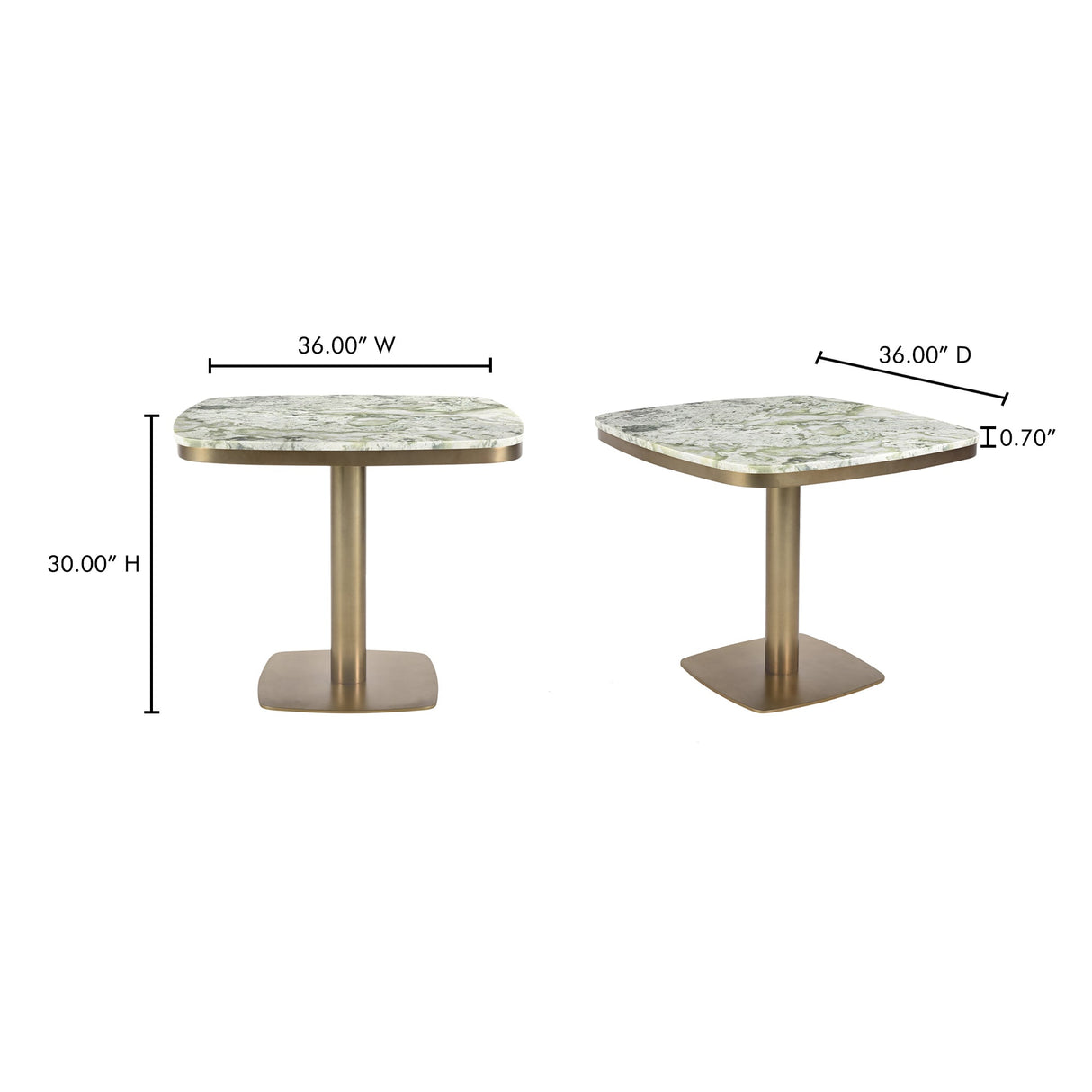 Celeste Green Onyx Marble Cafe Table by Moe's Home at Eve Furniture