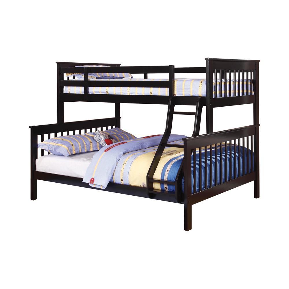 Chapman Black Twin Over Full Bunk Bed by Coaster at Eve Furniture