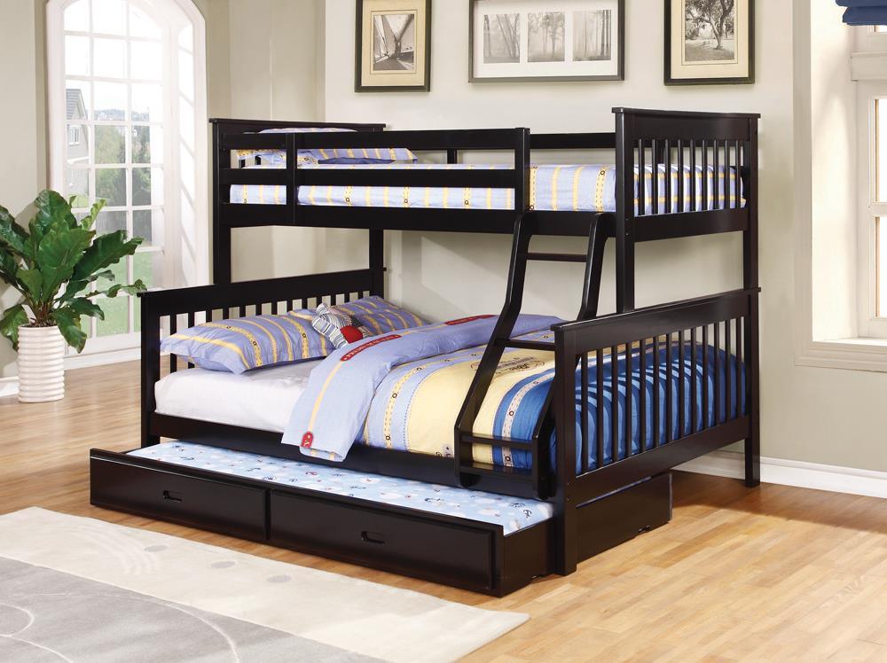 Chapman Black Twin Over Full Bunk Bed by Coaster at Eve Furniture