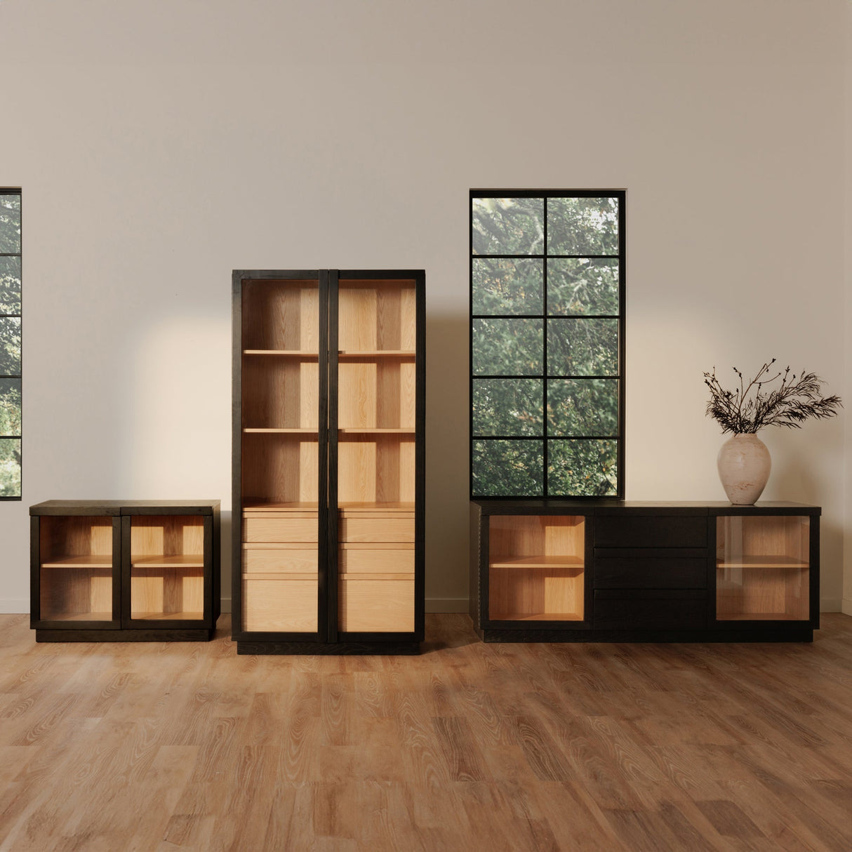 Charlotte Black Tall Cabinet by Moe's Home at Eve Furniture