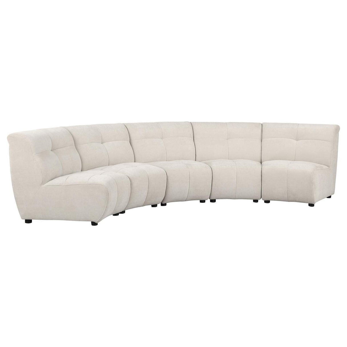 Charlotte Ivory 5-piece Upholstered Curved Modular Sectional Sofa by Coaster at Eve Furniture