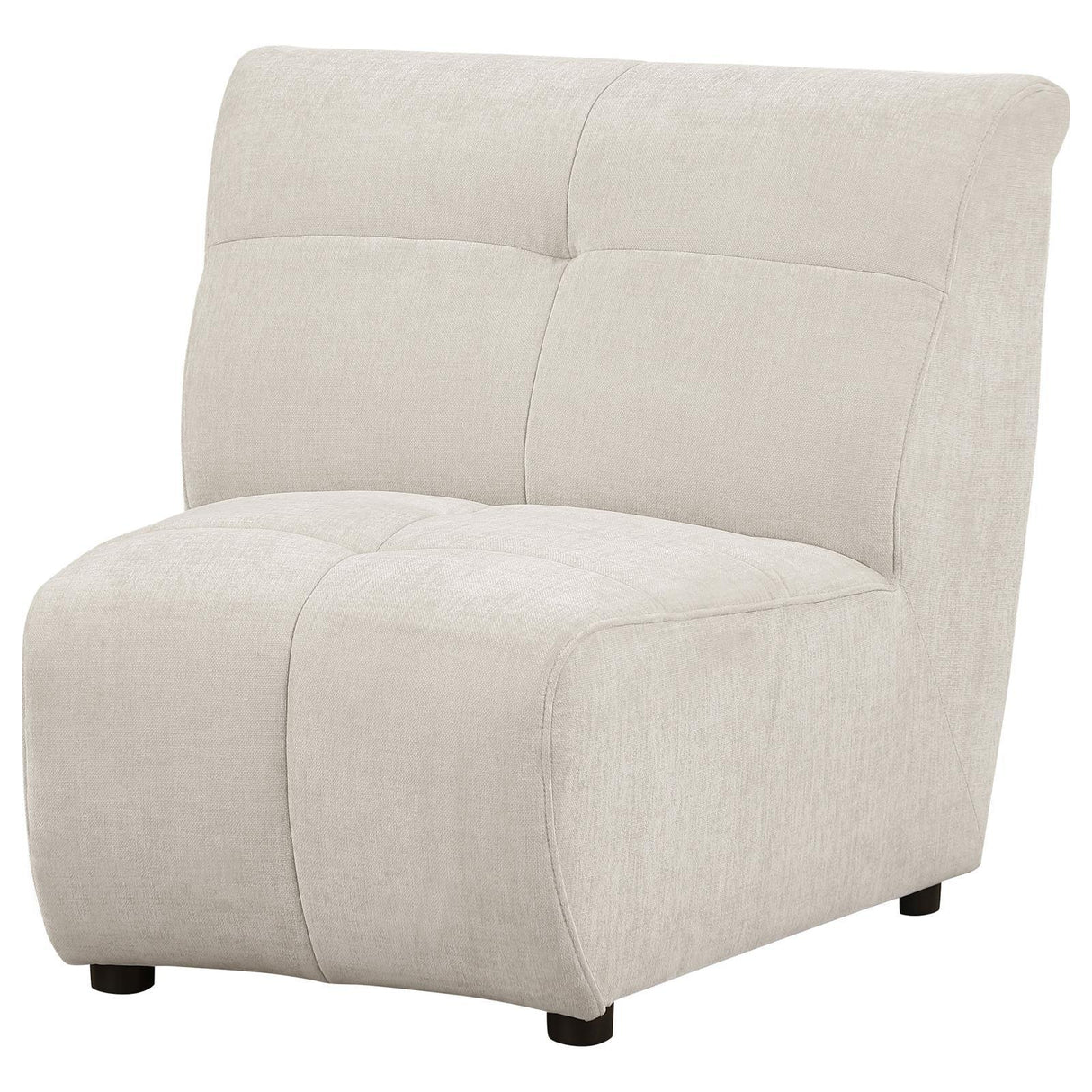 Charlotte Ivory Upholstered Curved Armless Chair by Coaster at Eve Furniture