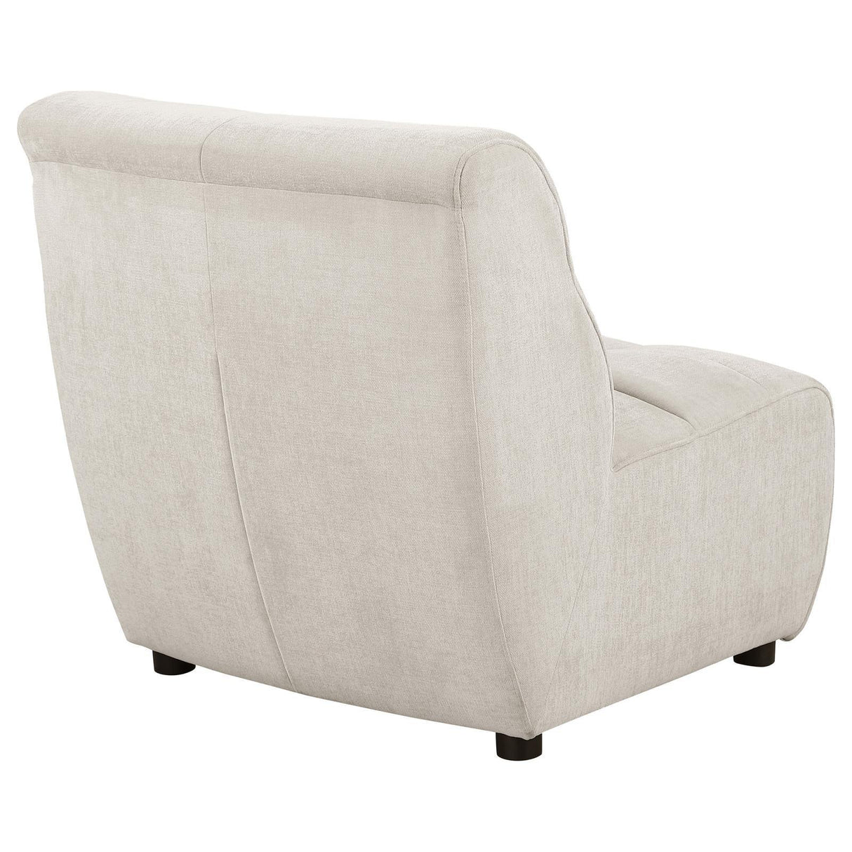 Charlotte Ivory Upholstered Curved Armless Chair by Coaster at Eve Furniture