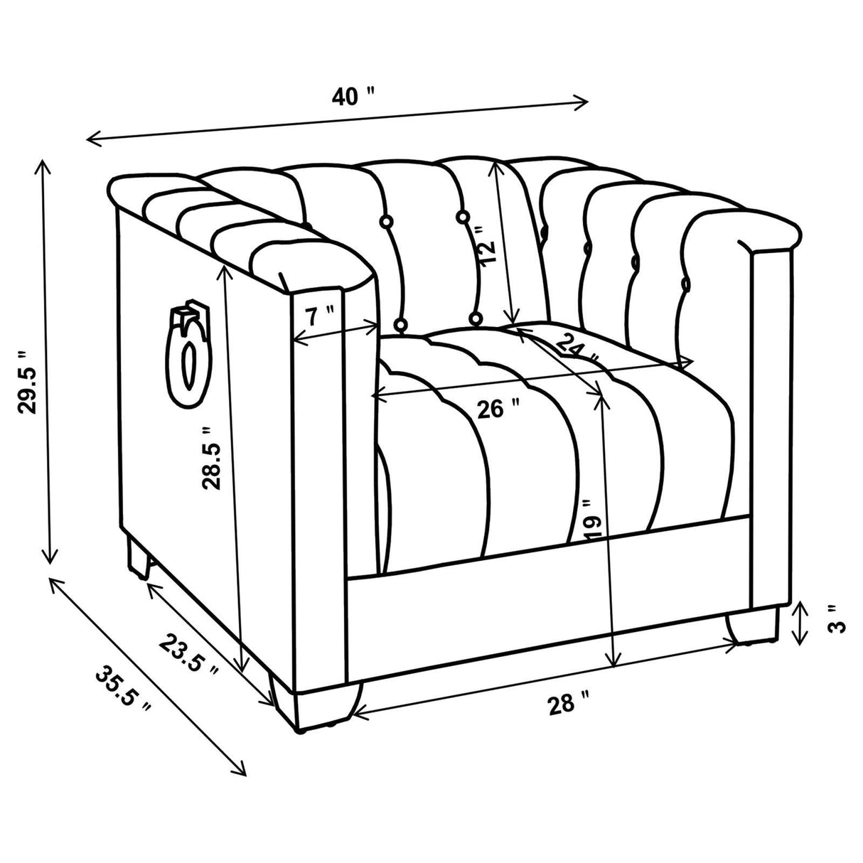 Chaviano Pearl White Tufted Upholstered Chair by Coaster at Eve Furniture
