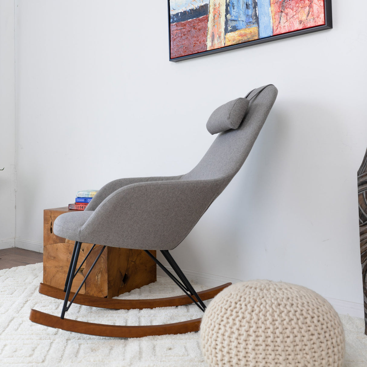 Chloe Mid Century Modern Rocker Livingroom And Bedroom Chair by Ashcroft Imports at Eve Furniture