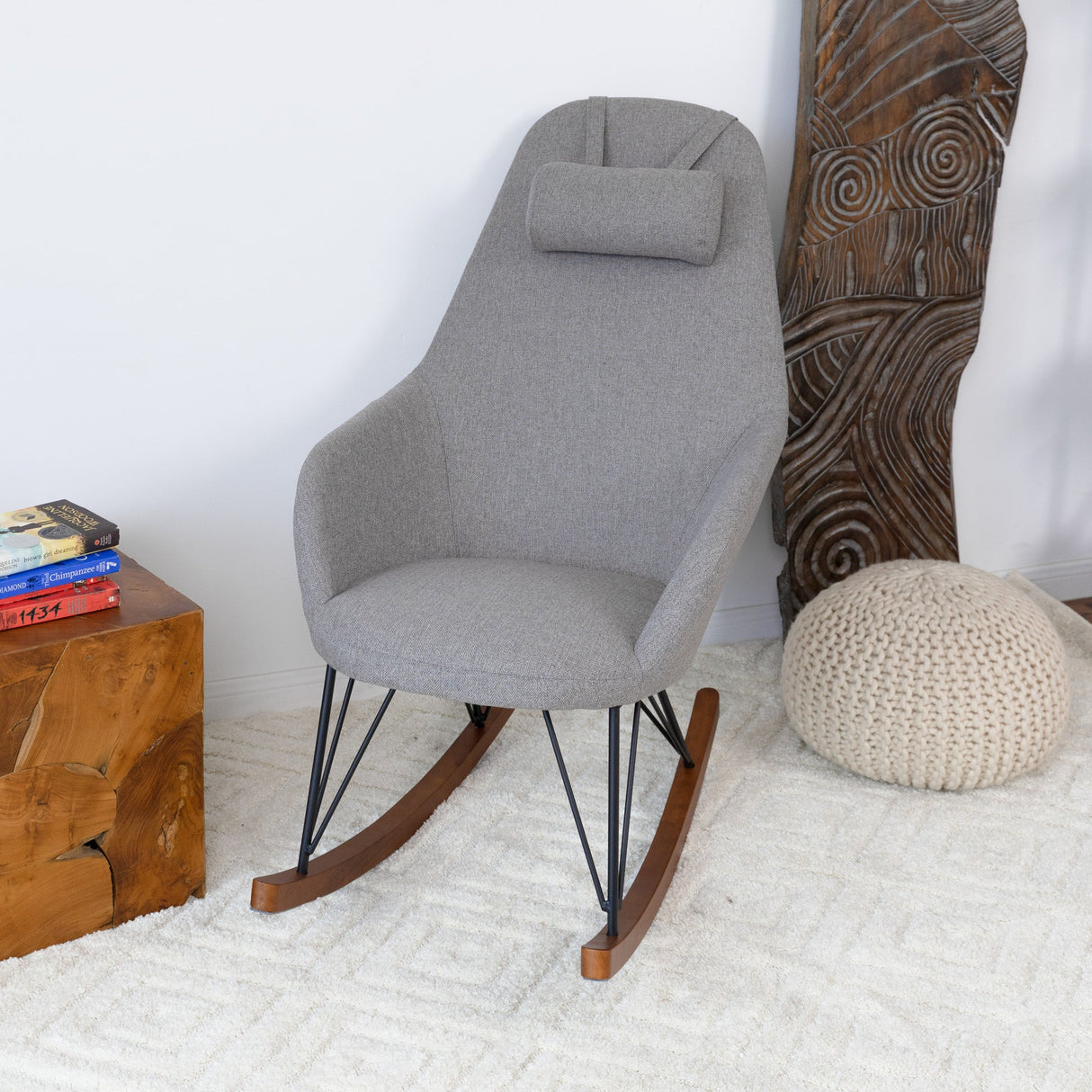 Chloe Mid Century Modern Rocker Livingroom And Bedroom Chair by Ashcroft Imports at Eve Furniture