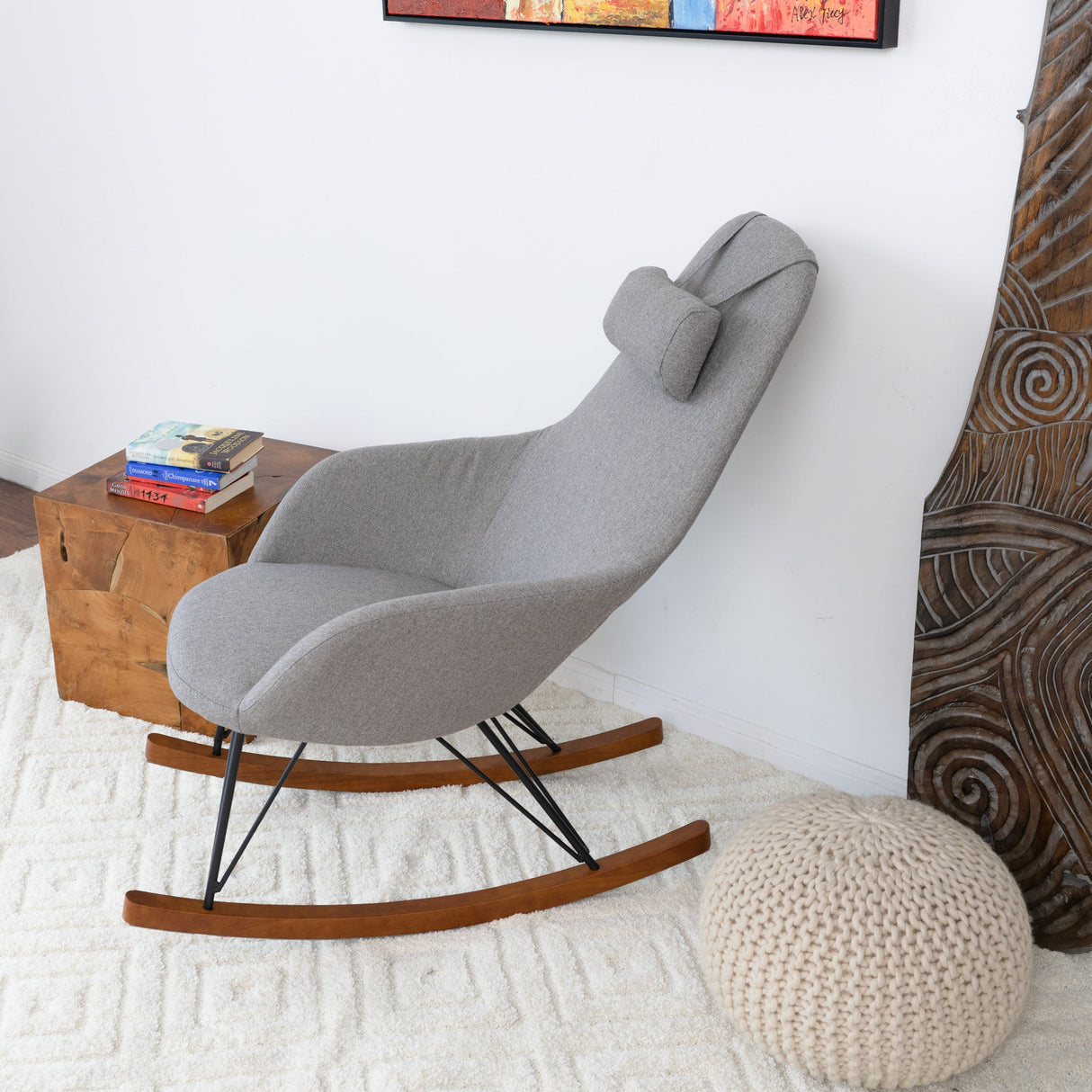Chloe Mid Century Modern Rocker Livingroom And Bedroom Chair by Ashcroft Imports at Eve Furniture