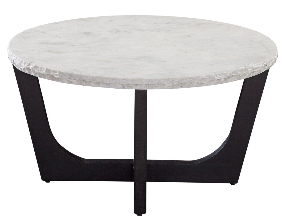 Chrissy 32″ Solid White Marble Top Coffee Table by Steve Silver at Eve Furniture