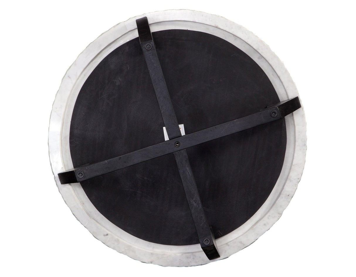 Chrissy 32″ Solid White Marble Top Coffee Table by Steve Silver at Eve Furniture