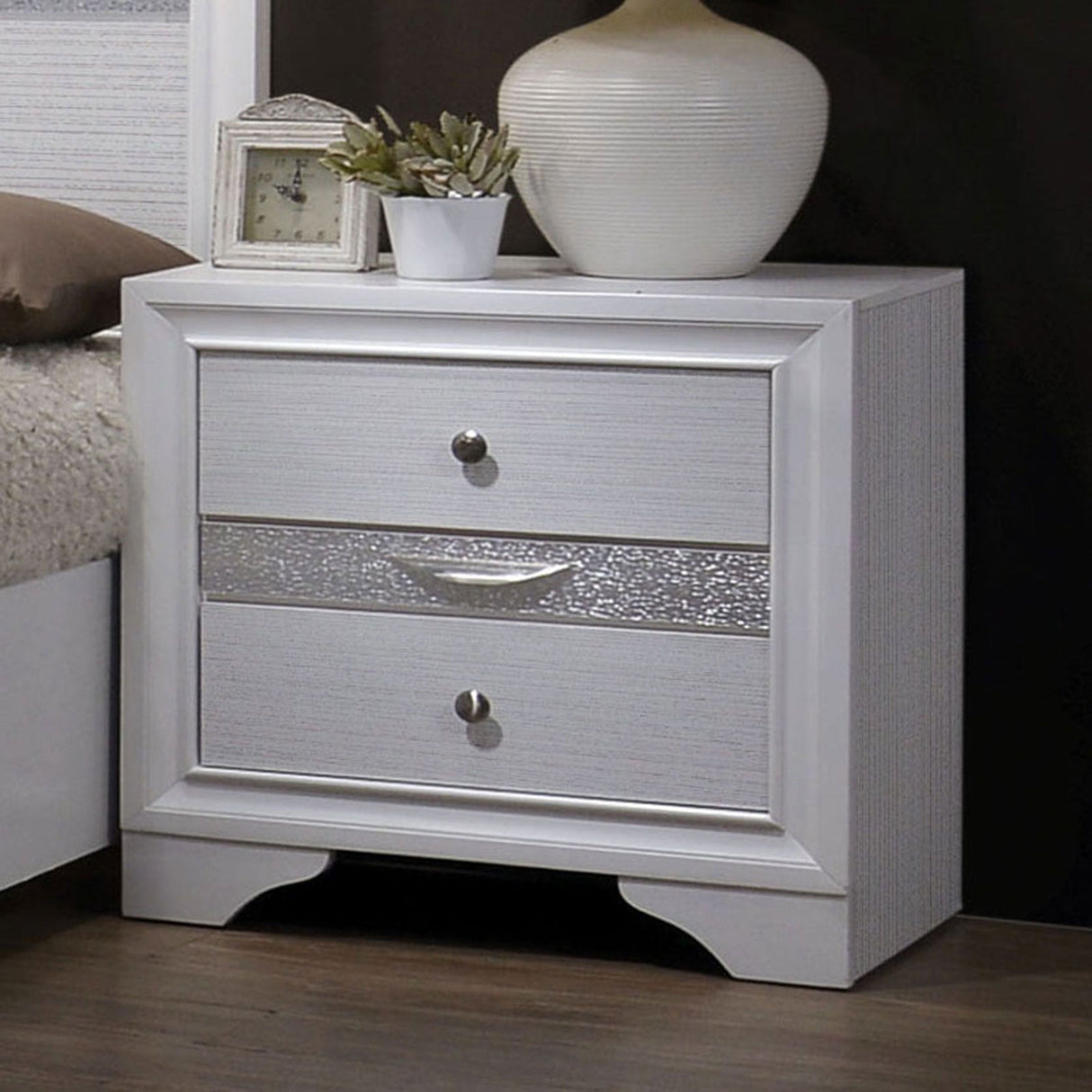 Chrissy White Night Stand by Furniture of America at Eve Furniture