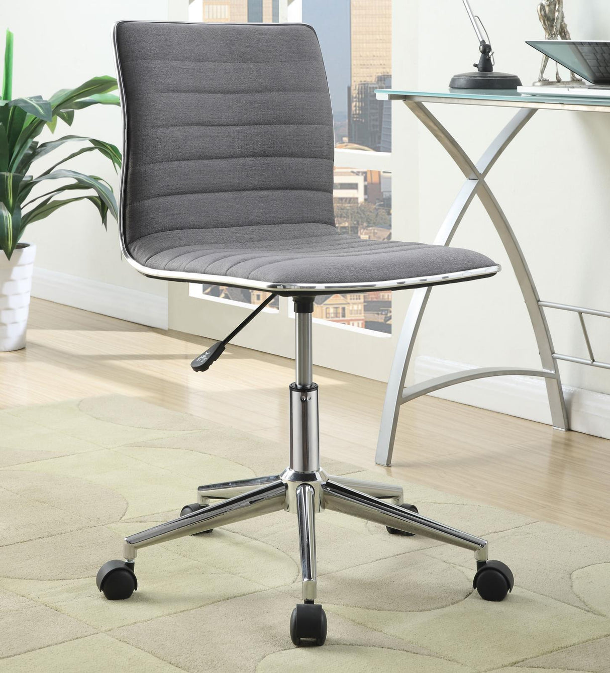 Chryses Gray and Chrome Adjustable Height Office Chair by Coaster at Eve Furniture