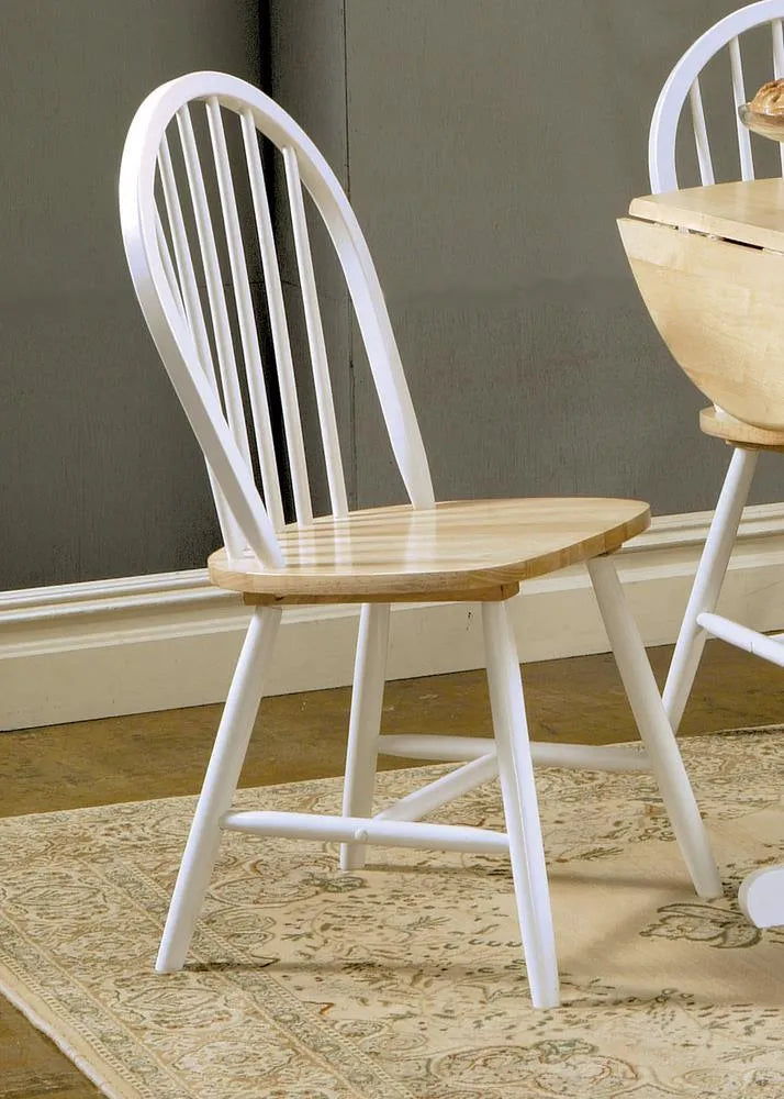 Cinder Natural Brown/White Windsor Side Chairs, Set of 4 by Coaster at Eve Furniture
