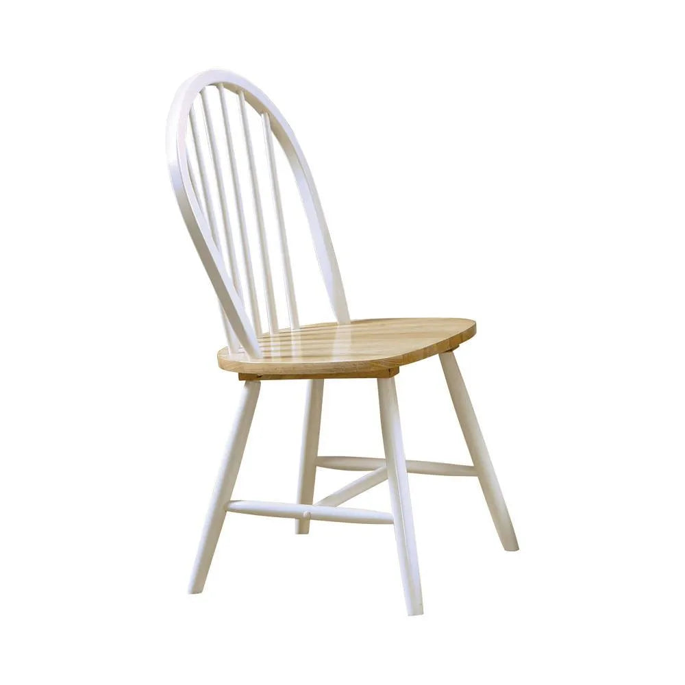 Cinder Natural Brown/White Windsor Side Chairs, Set of 4 by Coaster at Eve Furniture
