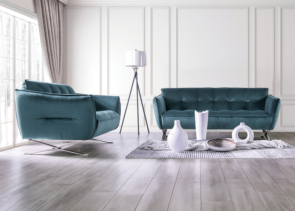 Civellutino Teal Sofa by Furniture of America at Eve Furniture