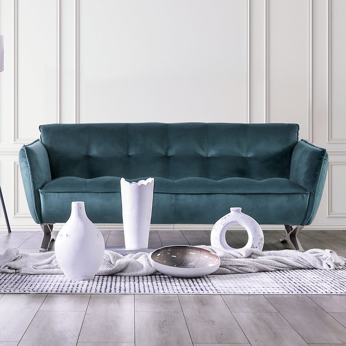 Civellutino Teal Sofa by Furniture of America at Eve Furniture