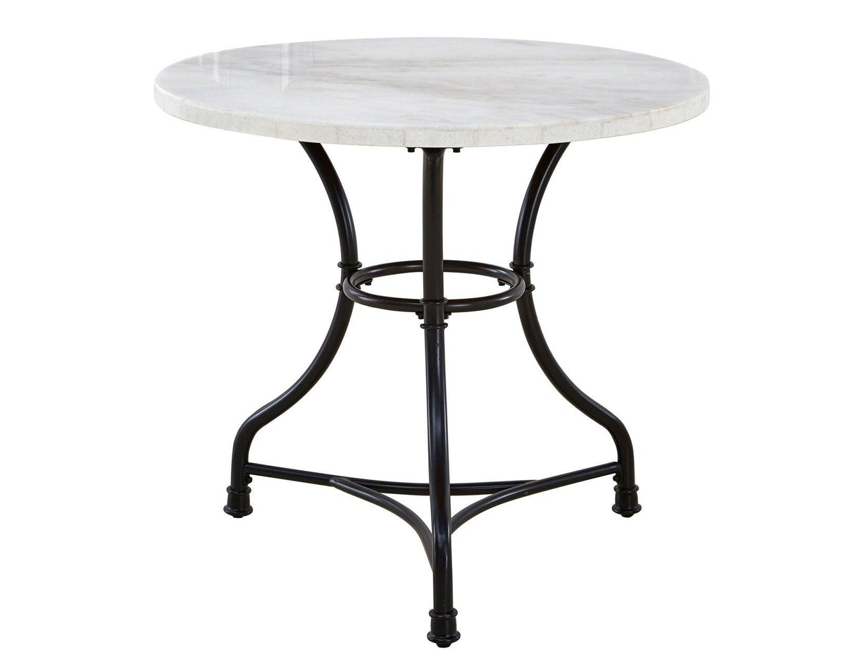 Claire 34 inch Round White Marble Top Bistro Table by Steve Silver at Eve Furniture