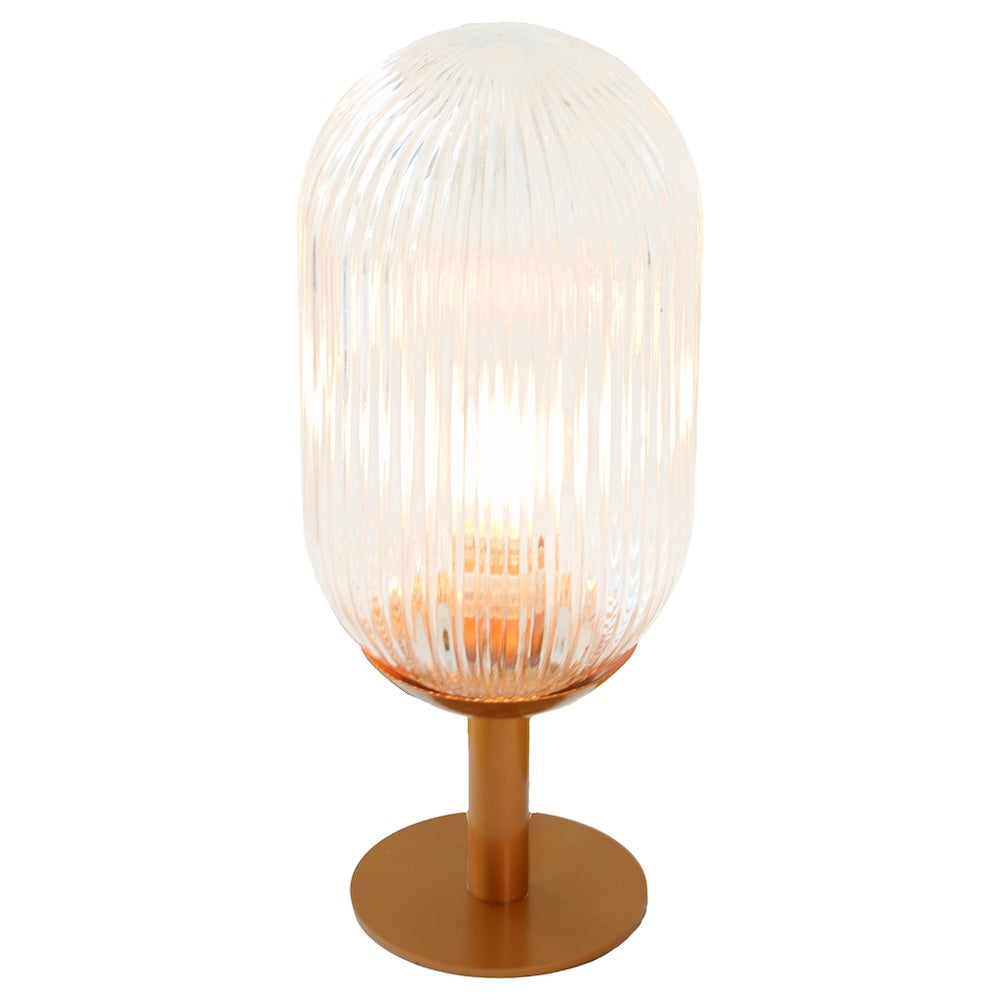 Clario Bronze Clear Glass Table Lamp by Ashcroft Imports at Eve Furniture