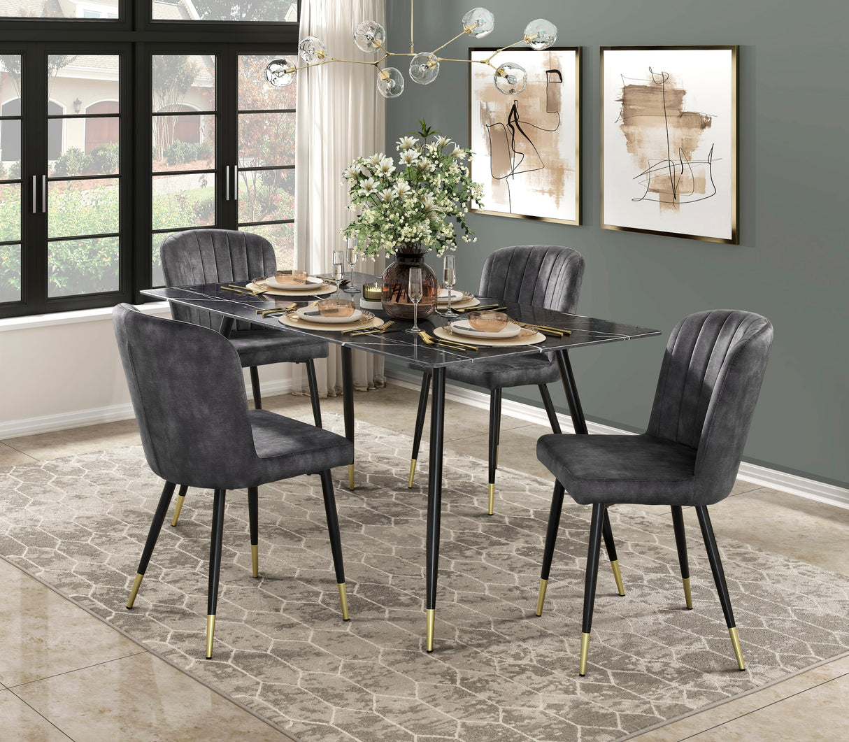 Clemente Gray Dining Table by Homelegance at Eve Furniture