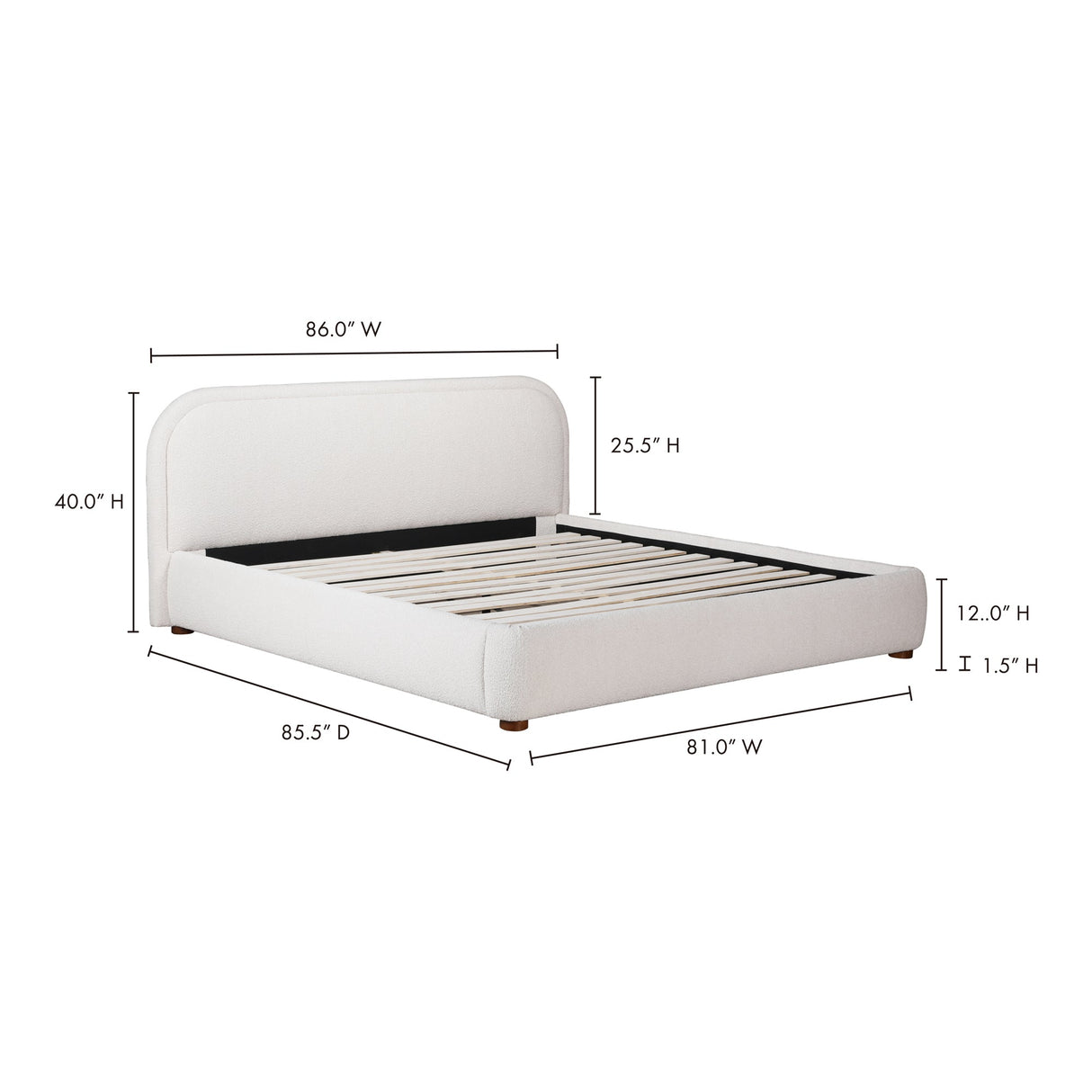 Colin Oatmeal King Bed by Moe's Home at Eve Furniture