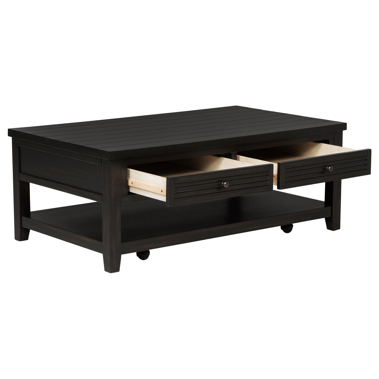 Concord Distressed Java 2-Drawer Rectangular Coffee Table by Coaster at Eve Furniture