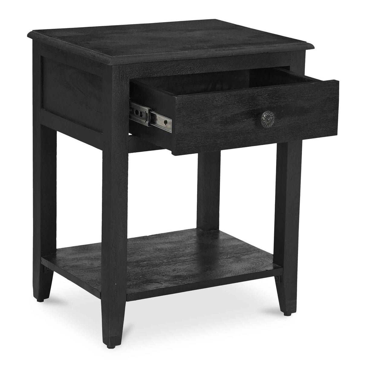 Corrine Antique Black Nightstand