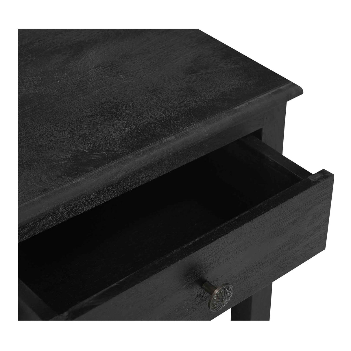 Corrine Antique Black Nightstand