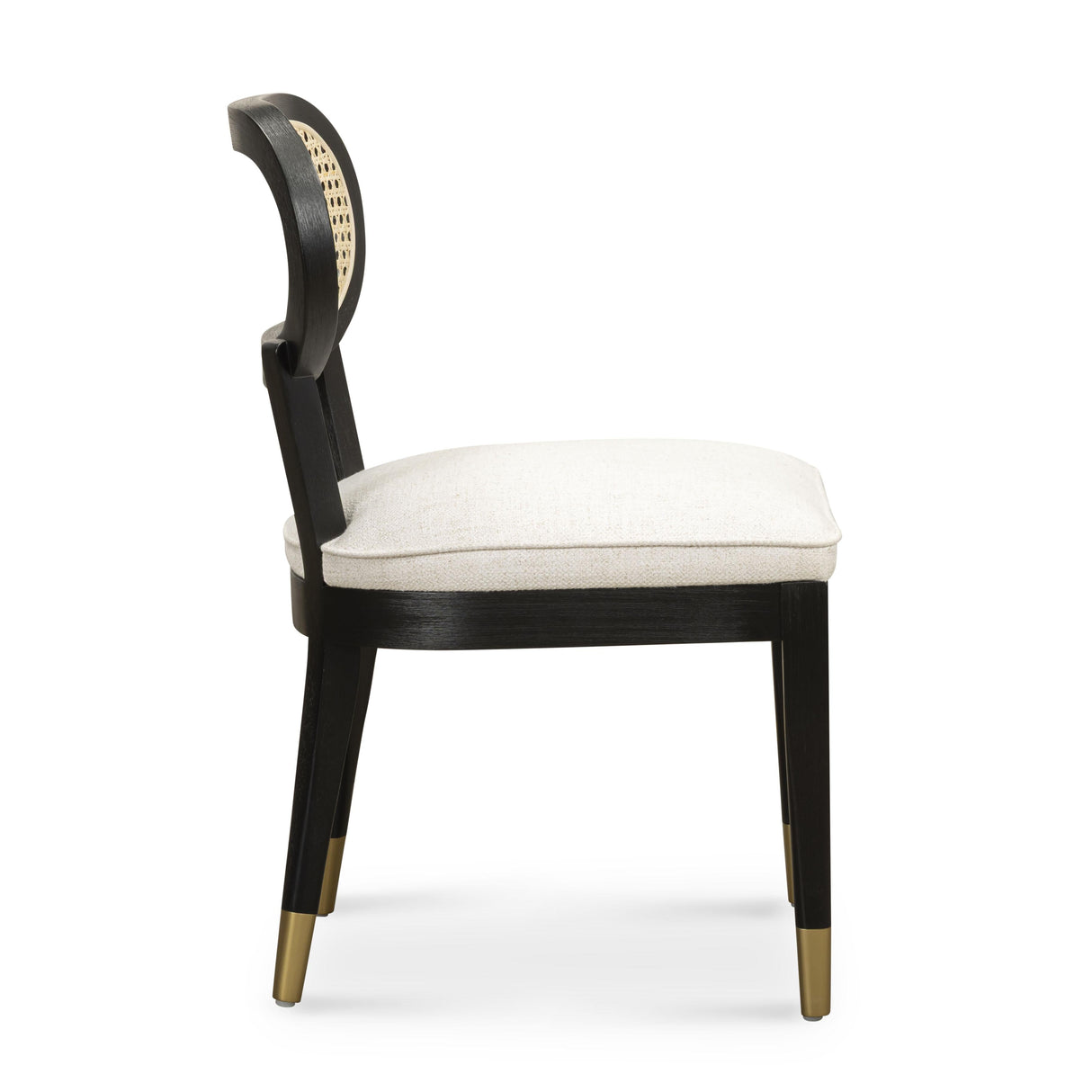 Cosette Black Dining Chair in Cream Performance Linen by TOV Furniture at Eve Furniture