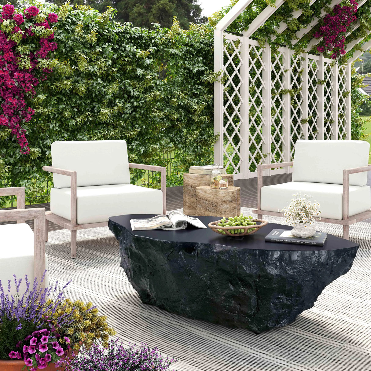 Crag Concrete Indoor / Outdoor Coffee Table by TOV Furniture at Eve Furniture