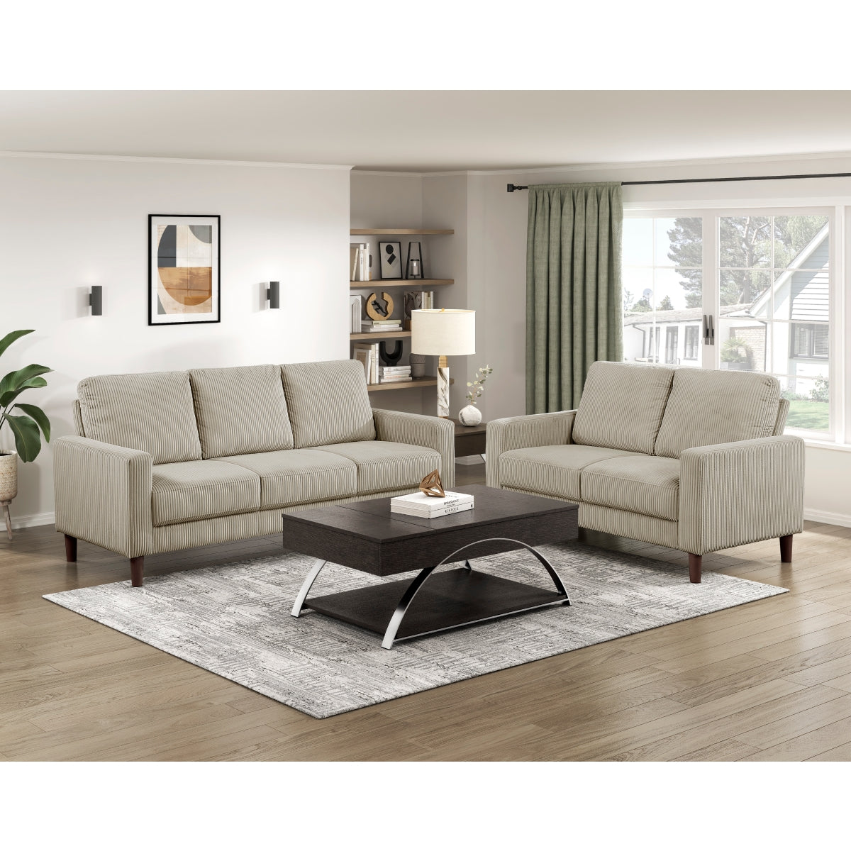 Crandall Taupe Sofa by Homelegance at Eve Furniture