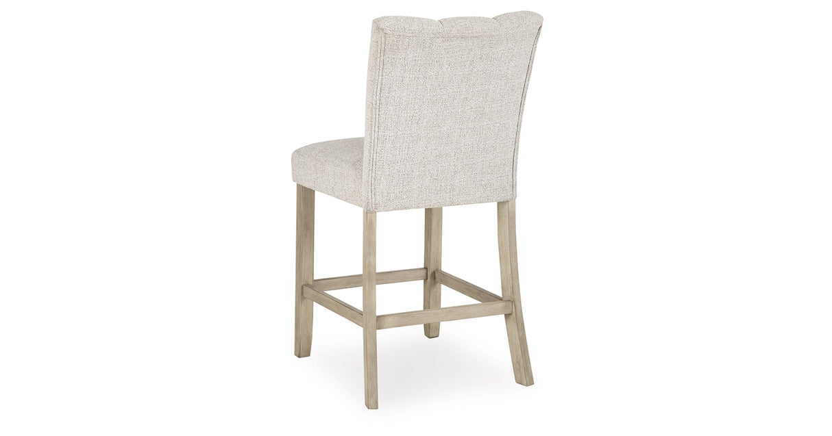 Larawyn Bisque Counter Height Barstool, Set of 2 by Ashley at Eve Furniture