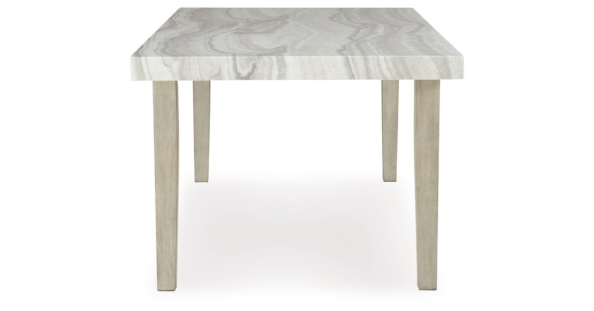 Larawyn Bisque Marble Top Dining Table by Ashley at Eve Furniture