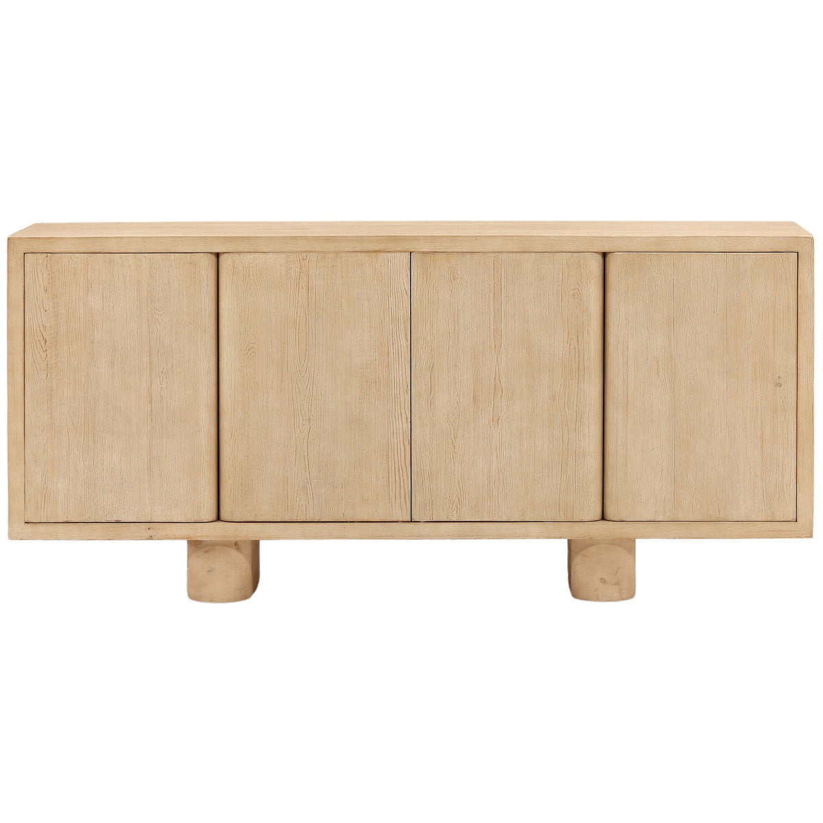 Thalia 4 Door Sideboard, Light Natural by Dovetail at Eve Furniture