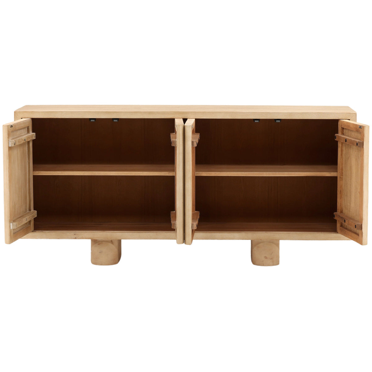 Thalia 4 Door Sideboard, Light Natural by Dovetail at Eve Furniture