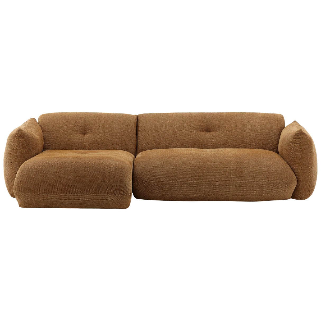 Sonique Chaise Sectional, Caramel by Dovetail at Eve Furniture