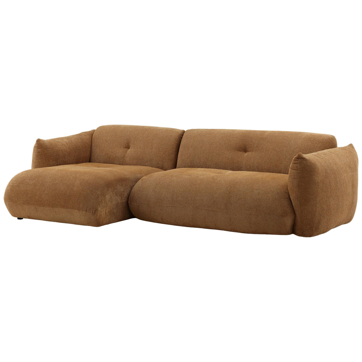 Sonique Chaise Sectional, Caramel by Dovetail at Eve Furniture
