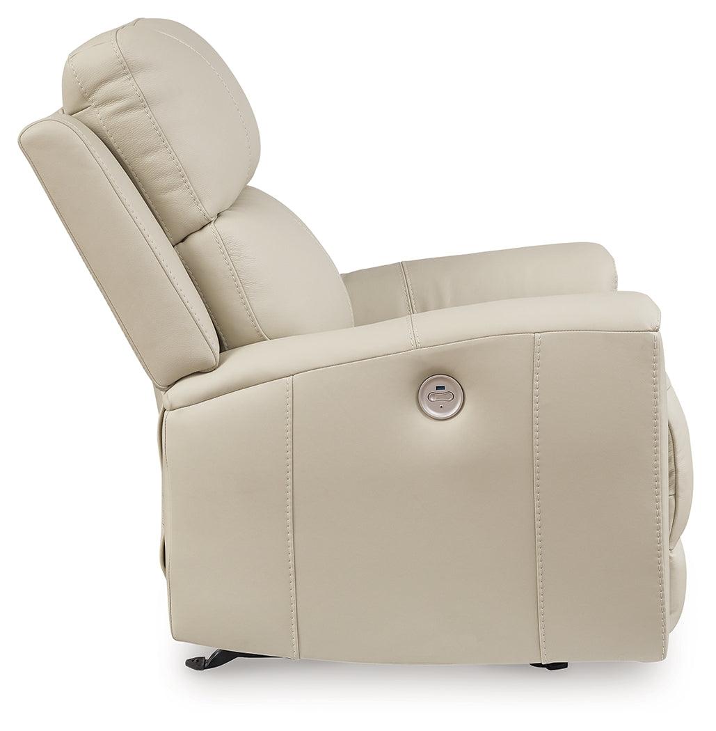 Dahlmoore Almond Power Recliner by Ashley at Eve Furniture