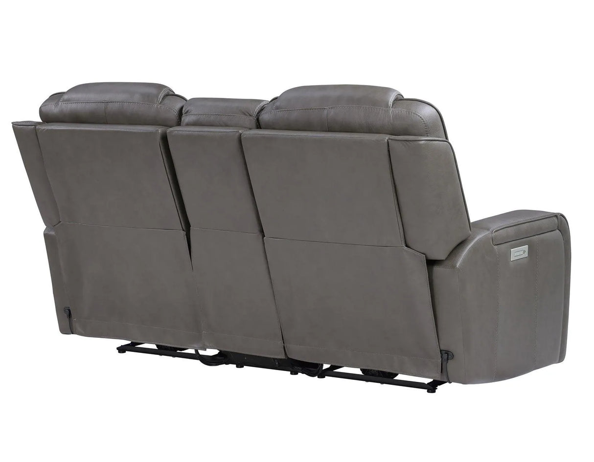 Daniel Triple Power Home Theater Leather Reclining Console Loveseat, Built-in Speakers, Heat and Massage by Steve Silver at Eve Furniture