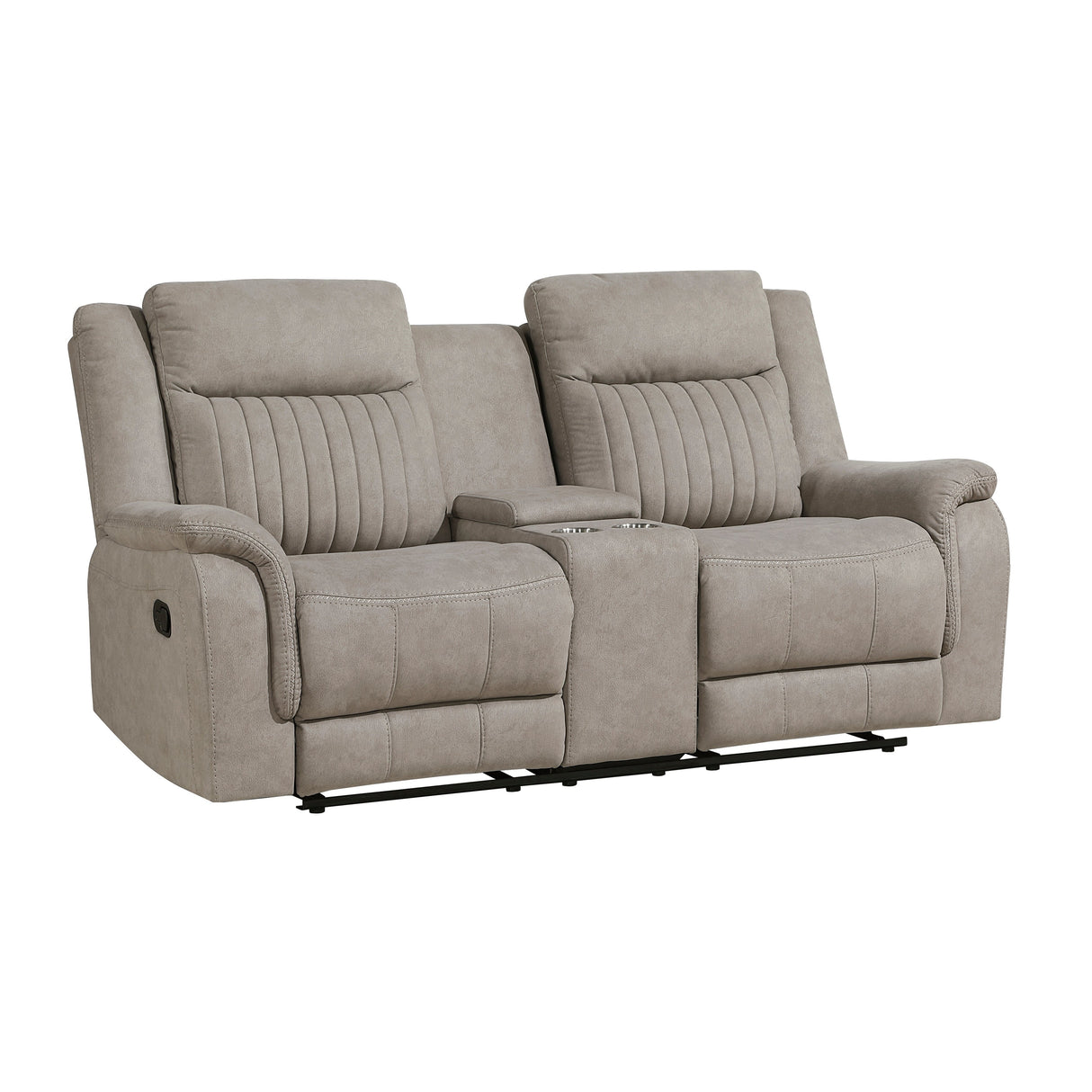 Dean Dove Double Reclining Loveseat with Center Console by Homelegance at Eve Furniture