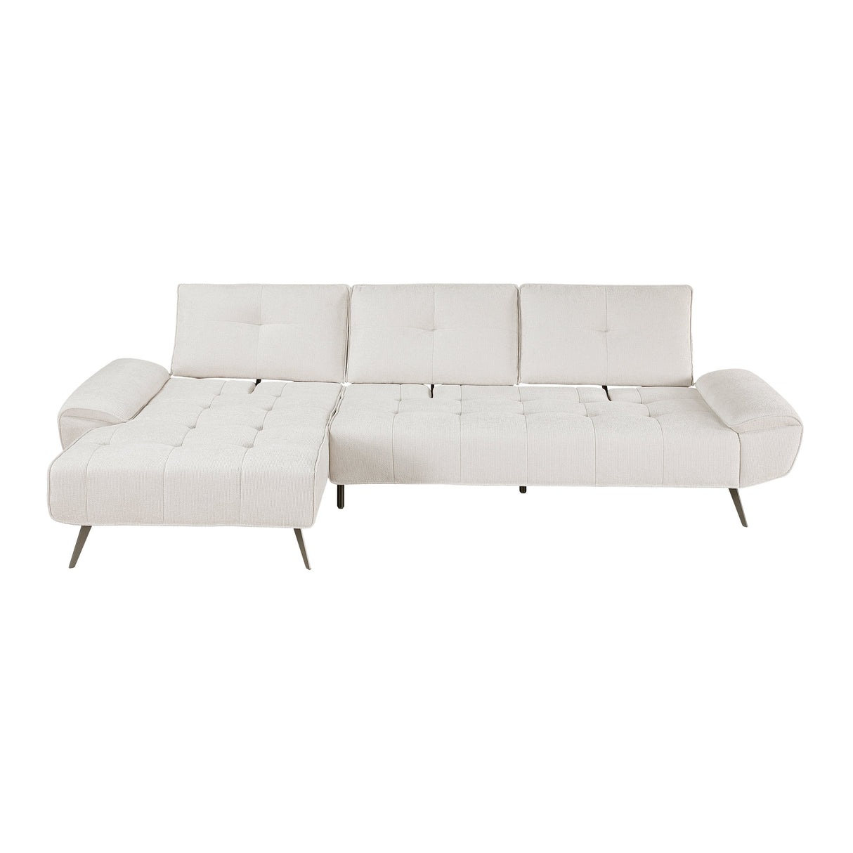 Dominic Beige 2-Piece Sectional with Left Chaise and Dual-position Backs by Homelegance at Eve Furniture