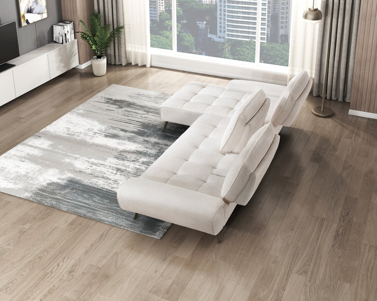 Dominic Beige 2-Piece Sectional with Left Chaise and Dual-position Backs by Homelegance at Eve Furniture