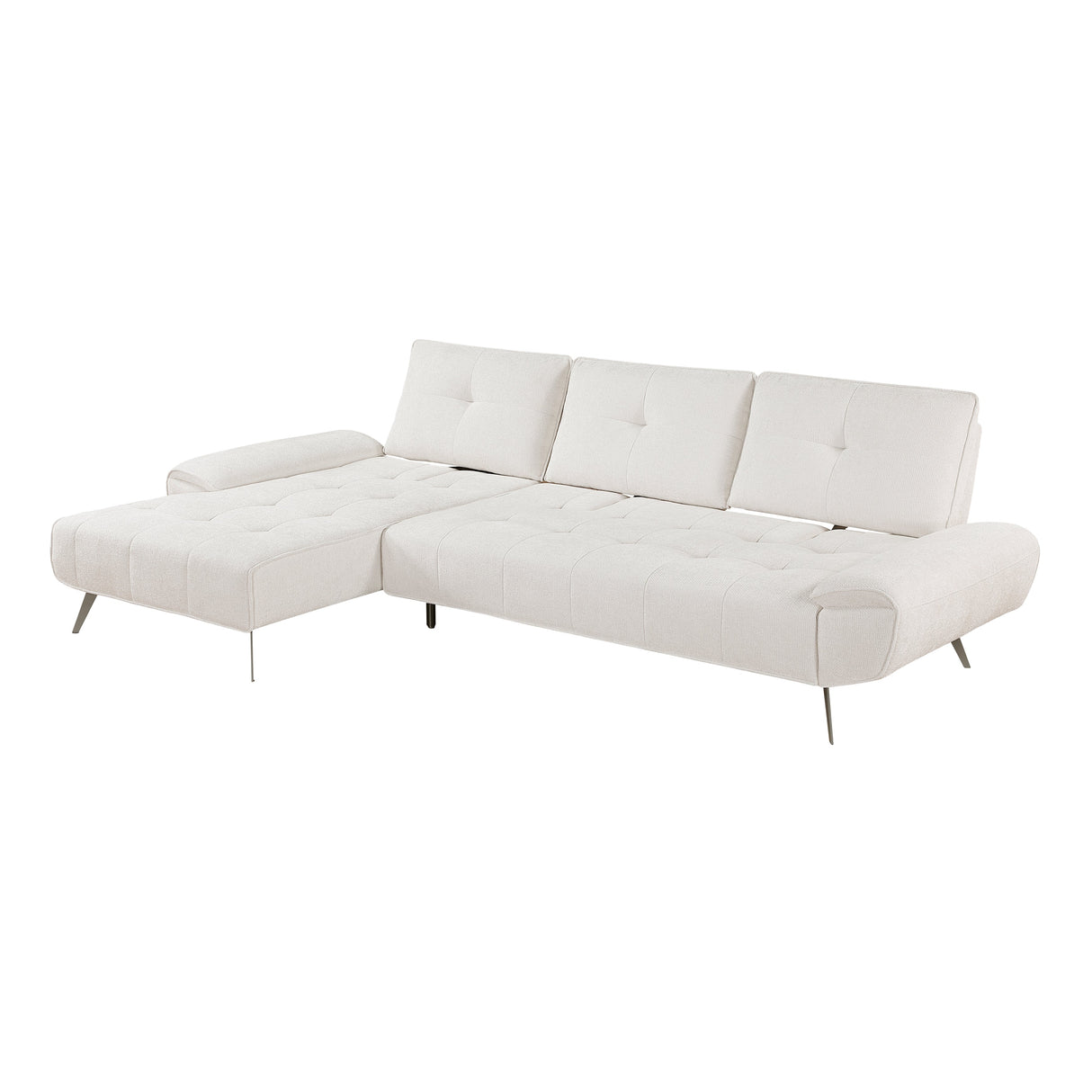 Dominic Beige 2-Piece Sectional with Left Chaise and Dual-position Backs by Homelegance at Eve Furniture